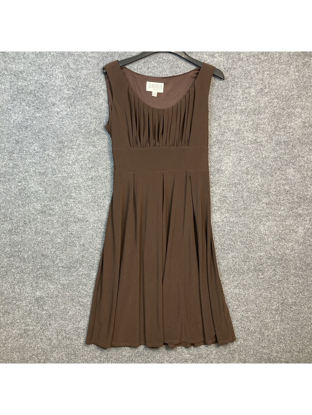 Julian Taylor NY Womens Size 12 Brown Sleeveless A-Line Tie Back Dress EUC